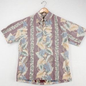 Tori Richard Honolulu Hawaiian Shirt Mens S Button Down Collar Henley Muted